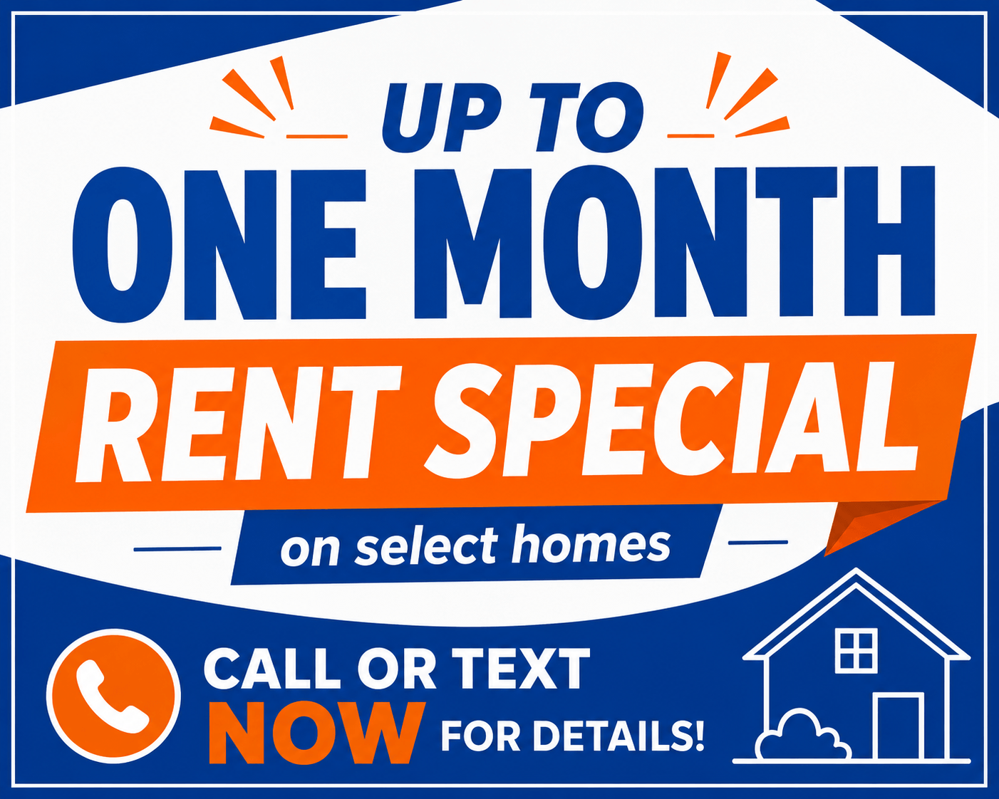 Up to one month free rent special